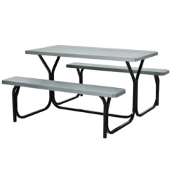 Costway Picnic Table Bench Set Outdoor Camping Backyard Garden Patio Party All Weather Gray/Green 20 Costway Picnic Table Bench Set Outdoor Camping Backyard Garden Patio Party All Weather Gray/Green -Costway GUEST c37ab835 e93d 488d b6ca 3bb8ce12421b