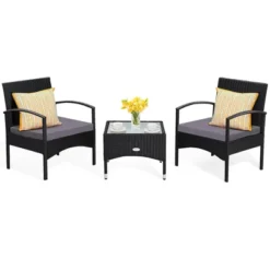 Costway 3 PCS Patio Wicker Rattan Furniture Set Coffee Table & 2 Rattan Chair W/Cushion 15 Costway 3 PCS Patio Wicker Rattan Furniture Set Coffee Table & 2 Rattan Chair W/Cushion -Costway GUEST c3aa2de2 544b 48a5 8fa6 76f2c0aa2e35