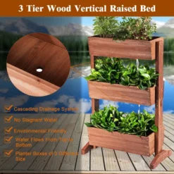 3-Tier Raised Garden Bed Vertical Freestanding Elevated Planter Patio Balcony -Costway GUEST c423c6f2 f1a2 494d bcea 064a71b838b1