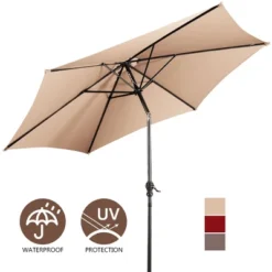 Costway 10FT Patio Umbrella 6 Ribs Market Steel Tilt W/Crank Outdoor Garden Beige -Costway GUEST c45ae23f 8195 4174 9f03 24fbaedce40d