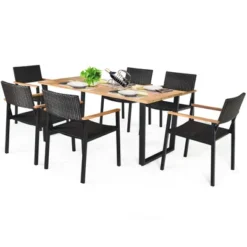 Costway 7PCS Patio Rattan Patented Dining Chair Table Set Solid Wood Frame Umbrella Hole 16 Costway 7PCS Patio Rattan Patented Dining Chair Table Set Solid Wood Frame Umbrella Hole -Costway GUEST c4b79730 50b6 4230 9163 8a0cd93fdcdc