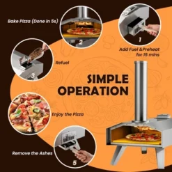 Costway Wood Pellet Pizza Oven Pizza Maker Portable Outdoor Pizza Stone W/ Foldable Leg -Costway GUEST c5288141 6c37 4cf7 a4c6 2e13e86082f9