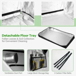 Costway 5x5 Grow Tent, 60''x60''x80'' High Reflective Mylar W/Observation Window GrayBlack -Costway GUEST c55cdb4c 2a7d 4a67 951e bb0f1517a049