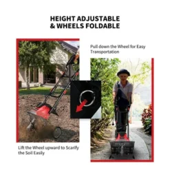 Costway 17-Inch 13.5 Amp Corded Electric Tiller And Cultivator 9'' Tilling Depth Red -Costway GUEST c56acfe4 7fd1 4a25 ade9 d79345ceaf24