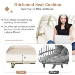 Costway Patio Oversized Rattan Egg Chair Lounge Basket With 4 Cushions For Indoor Outdoor 11 Costway Patio Oversized Rattan Egg Chair Lounge Basket With 4 Cushions For Indoor Outdoor -Costway GUEST c58ff83e fd7a 4602 8374 d8632f5401d2