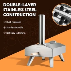Costway Wood Pellet Pizza Oven Pizza Maker Portable Outdoor Pizza Stone W/ Foldable Leg -Costway GUEST c5ed49e4 17a2 4623 ab46 d4f80c70a6ec