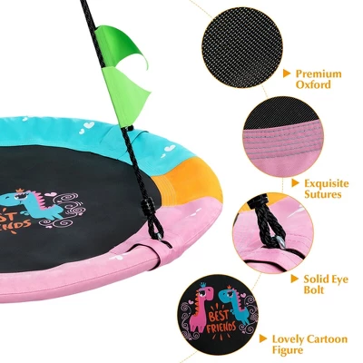 Costway 40'' Flying Saucer Tree Swing Indoor Outdoor Swing Play Set W/Hanging Strap Horse 7 Costway 40'' Flying Saucer Tree Swing Indoor Outdoor Swing Play Set W/Hanging Strap Horse - Image 7