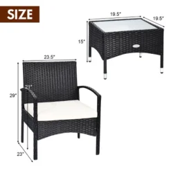 Costway 3 PCS Furniture Set Table & 2 Chair Patio Wicker Rattan W/Cushion 17 Costway 3 PCS Furniture Set Table & 2 Chair Patio Wicker Rattan W/Cushion -Costway GUEST c66d451a 7378 4790 a611 6740b52ae04b