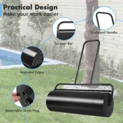 Costway 17-Gallon Lawn Roller Heavy-Duty Steel Push/Pull Sod Roller 36'' X 12'' Black -Costway GUEST c6828356 e6c7 4b99 974d b22d992fef37