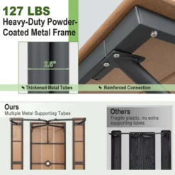 Costway 6FT Picnic Table Bench Set Outdoor HDPE Heavy-Duty Table For 6-8 Person Brown/Grey -Costway GUEST c6c4b5bf a3f7 4fc4 8d29 3edc332d3f0c