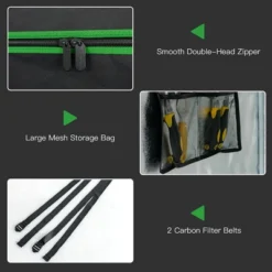 Costway 32''x32''x63''Mylar Hydroponic Grow Tent W/Observation Window & Floor Tray GrayBlack 13 Costway 32''x32''x63''Mylar Hydroponic Grow Tent W/Observation Window & Floor Tray GrayBlack -Costway GUEST c77ddf7d 236c 4551 9699 147fb32e5de1