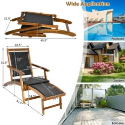 Costway 2PCS Patio Folding Rattan Lounge Chair Wood Frame Retractable Footrest 10 Costway 2PCS Patio Folding Rattan Lounge Chair Wood Frame Retractable Footrest -Costway GUEST c89b8b4b dc1a 41d3 8af7 bdb564a03e44