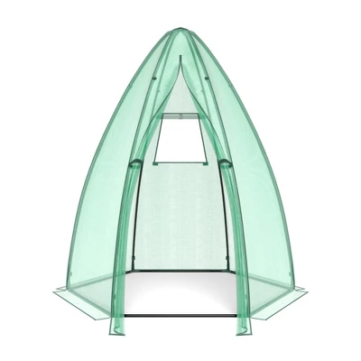 Costway 5.5'x 5.5'x 6' Portable Mini Garden Greenhouse With Window & Roll-up Zippered Door 3 Costway 5.5'x 5.5'x 6' Portable Mini Garden Greenhouse With Window & Roll-up Zippered Door - Image 3