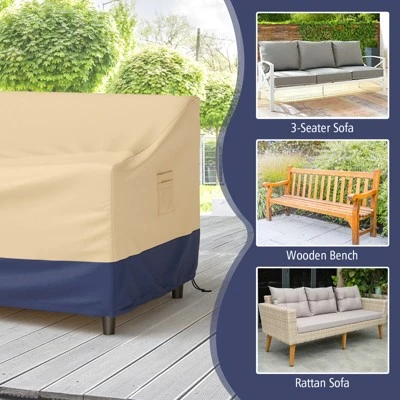 Costway Patio 77''x43'' 3-Seater Outdoor Deep Couch Sofa Cover Waterproof Handle Air Vent 7 Costway Patio 77''x43'' 3-Seater Outdoor Deep Couch Sofa Cover Waterproof Handle Air Vent - Image 7