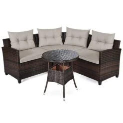 Costway 4PCS Outdoor Patio Rattan Furniture Set Cushioned Sofa Table 17 Costway 4PCS Outdoor Patio Rattan Furniture Set Cushioned Sofa Table -Costway GUEST ca25a61b 6255 4950 b9a5 56bda7c1df57