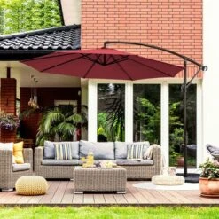 Costway 10FT Patio Offset Hanging Umbrella Easy Tilt Adjustment 8 Ribs Backyard BurgundyBeigeTanBlue 25 Costway 10FT Patio Offset Hanging Umbrella Easy Tilt Adjustment 8 Ribs Backyard BurgundyBeigeTanBlue -Costway GUEST ca97b8e6 1ef0 4306 9dc8 d431d50d183c