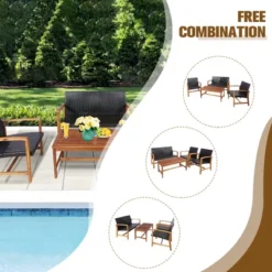 Costway 8PCS Outdoor Patio Rattan Furniture Set Acacia Wood Frame Sofa Loveseat Garden 14 Costway 8PCS Outdoor Patio Rattan Furniture Set Acacia Wood Frame Sofa Loveseat Garden -Costway GUEST caef9507 cb8e 44aa 9809 422735e5e89b