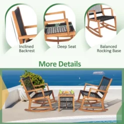 Costway 3pcs Patio Acacia Wood Bistro Table Rocking Chair Set All-Weather Rope Outdoor 15 Costway 3pcs Patio Acacia Wood Bistro Table Rocking Chair Set All-Weather Rope Outdoor -Costway GUEST caf65e61 a97b 4480 a428 28e19e45009b