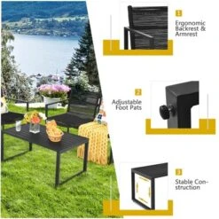 Costway 4PCS Patio Furniture Conversation Set Sofa Loveseat Armrest Garden Deck -Costway GUEST cb32706d 4cd6 46fd 9ec7 348c306ae2c8