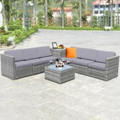 Costway 8 PCS Wicker Sofa Rattan Furniture Set Patio Furniture W/ Storage Outdoor 17 Costway 8 PCS Wicker Sofa Rattan Furniture Set Patio Furniture W/ Storage Outdoor -Costway GUEST cbb8a68e 8c2c 4d00 bad9 5795bfda27e1