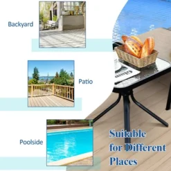 Costway 18'' Patio Coffee Side Table Square Tempered Glass Top Garden Deck 11 Costway 18'' Patio Coffee Side Table Square Tempered Glass Top Garden Deck -Costway GUEST cc5d3b06 dc2d 4fc4 9b2e 90900c92a921
