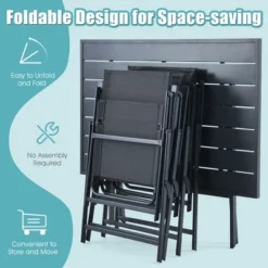 Costway 5 PCS Patio Dining Furniture Set Armchairs Folding Table No Assembly -Costway GUEST ccf37cc8 756a 4552 bf55 c94108dce836