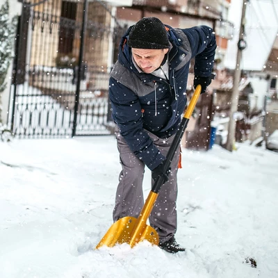 Costway Portable Aluminum Snow Shovel Adjustable Length W/Anti-Skid Handle & Large Blade 1 Costway Portable Aluminum Snow Shovel Adjustable Length W/Anti-Skid Handle & Large Blade
