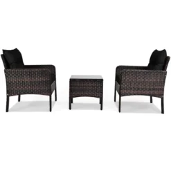 Costway 3PCS Outdoor Rattan Conversation Set Patio Garden Cushioned Sofa Chair -Costway GUEST cd3d935e b250 46f8 8414 5f35132427a2