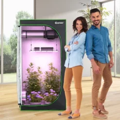 Costway 32''x32''x63''Mylar Hydroponic Grow Tent W/Observation Window & Floor Tray GrayBlack 17 Costway 32''x32''x63''Mylar Hydroponic Grow Tent W/Observation Window & Floor Tray GrayBlack -Costway GUEST cd813deb 9ca1 4c31 bea1 60294871cfa2