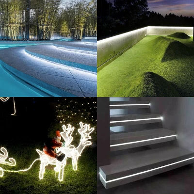 Costway 100' 2 Wire LED Rope Light Christmas Decorative Party In/Outdoor 110V Cool White 2 Costway 100' 2 Wire LED Rope Light Christmas Decorative Party In/Outdoor 110V Cool White - Image 2