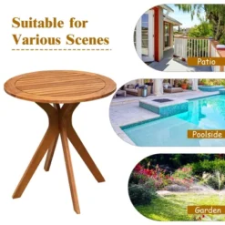 Costway 27'' Outdoor Round Table Solid Wood Coffee Side Bistro Table 12 Costway 27'' Outdoor Round Table Solid Wood Coffee Side Bistro Table -Costway GUEST ce269f0a 5b27 4eeb 90bd 2793d7eda592