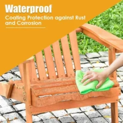 Costway 4 PCS Eucalyptus Adirondack Chair Foldable Outdoor Wood Lounger Chair Natural -Costway GUEST ce44ffe3 2059 49cf aee3 9978b5144aa7