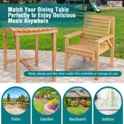 Costway Patio Fir Wood Chair Dining Inclined Backrest Garden Backyard Indoor Natural 9 Costway Patio Fir Wood Chair Dining Inclined Backrest Garden Backyard Indoor Natural -Costway GUEST cea31067 fabc 4068 a69b b46b06173c2e