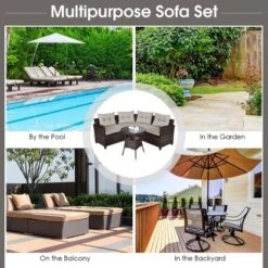 Costway 4PCS Outdoor Patio Rattan Furniture Set Cushioned Sofa Table 12 Costway 4PCS Outdoor Patio Rattan Furniture Set Cushioned Sofa Table -Costway GUEST cf95e77e 48a4 427d bfc4 8d0ea31cbf85