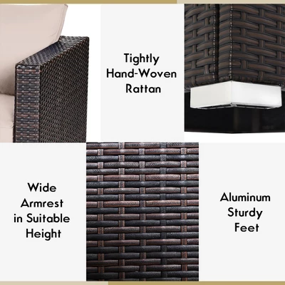 Costway 2PCS Patio Rattan Corner Sofa Sectional Furniture Cushion 7 Costway 2PCS Patio Rattan Corner Sofa Sectional Furniture Cushion - Image 7