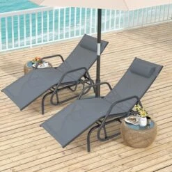 Costway 2PCS Patio Chaise Lounge Glider Recliner Chair Adjustable Sturdy Frame Outdoor 19 Costway 2PCS Patio Chaise Lounge Glider Recliner Chair Adjustable Sturdy Frame Outdoor -Costway GUEST cfda1bf4 eb1c 44e1 ad74 88ab32e5ef96