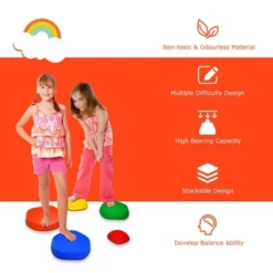 Costway 5pcs Kids Balance Stepping Stones Indoor & Outdoor Coordination & Balance Toy -Costway GUEST cfda2363 2cd2 42a7 bc5c 2548ec8dd96a