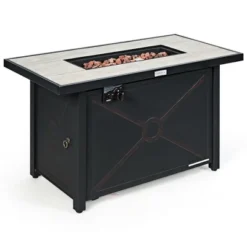 Costway 60,000 BTU 42'' Rectangular Propane Gas Fire Pit Heater Outdoor Table W/ Cover -Costway GUEST d0012bd6 66dc 42a6 b42a 774e2635f8c7