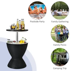 Costway 8 Gallon 3 In 1 Patio Rattan Cooler Bar Table Adjust Ice Bucket BrownBlack 15 Costway 8 Gallon 3 In 1 Patio Rattan Cooler Bar Table Adjust Ice Bucket BrownBlack -Costway GUEST d0220a56 617c 4204 ae9e 983a35241d5e