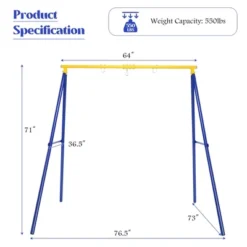 Costway Metal A-Frame Swing Stand Heavy Duty Extra Swing Frame W/Ground Stakes For Backyard 13 Costway Metal A-Frame Swing Stand Heavy Duty Extra Swing Frame W/Ground Stakes For Backyard -Costway GUEST d05d23d0 91a6 4b2c 8c61 2c031a82796f