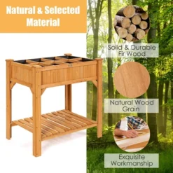 Costway 8 Grids Raised Garden Bed Elevated Planter Box Kit Wood W/Liner & Shelf 16 Costway 8 Grids Raised Garden Bed Elevated Planter Box Kit Wood W/Liner & Shelf -Costway GUEST d08efba9 f424 4e4e 8e4a 3846408c48c5