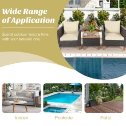 Costway 3PCS Patio Wicker Rattan Sofa Set Furniture Outdoor Acacia Wood Conversation -Costway GUEST d09f90f5 84c3 4b58 b5a4 55319d46c629