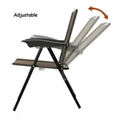 Costway 2PCS Folding Sling Chairs Steel Armrest Patio Camping W/Adjustable Back -Costway GUEST d12e4fb6 f9dd 4e03 994d 366388d34f58