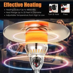 Costway 48,000 BTU Patio Propane Heater Stainless Steel W/Table & Wheels 10 Costway 48,000 BTU Patio Propane Heater Stainless Steel W/Table & Wheels -Costway GUEST d18cbade 7761 4a49 8a68 8b04245d109e
