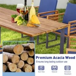 Costway 7pcs Patio Acacia Wood Dining Chair & Table Set Heavy-Duty Space-Saving Outdoor -Costway GUEST d1e15349 9a28 4ae1 b6d5 5b3e9962fb81