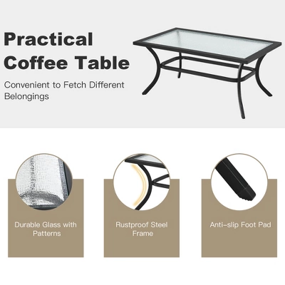 Costway 4 PCS Patio Furniture Set Cushion Sofa Loveseat Sectional Garden Deck Poolside 8 Costway 4 PCS Patio Furniture Set Cushion Sofa Loveseat Sectional Garden Deck Poolside - Image 8