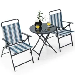 Costway 3pcs Patio Folding Dining Table Chair Set Heavy-Duty Metal Portable Outdoor 16 Costway 3pcs Patio Folding Dining Table Chair Set Heavy-Duty Metal Portable Outdoor -Costway GUEST d4585438 835e 40e4 82ee c7220e398385