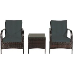 Costway 3 PCS Patio Rattan Furniture Set Coffee Table & 2 Rattan Chair W/Gray Cushions 17 Costway 3 PCS Patio Rattan Furniture Set Coffee Table & 2 Rattan Chair W/Gray Cushions -Costway GUEST d4a37a23 2e23 4a98 b461 908bcdd400ff