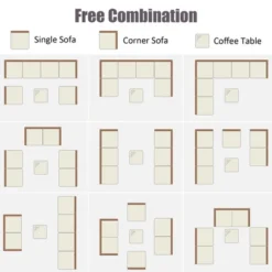 Costway 7PCS Patio Rattan Furniture Set Sectional Sofa Garden Gray Cushion 13 Costway 7PCS Patio Rattan Furniture Set Sectional Sofa Garden Gray Cushion -Costway GUEST d4a563d0 6e83 46e4 af21 6b7f9d999098