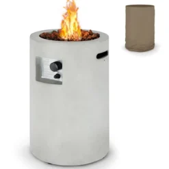 Costway 16'' Round Outdoor Propane Fire Pit W/Lava Rocks Waterproof Cover 30000 BTU -Costway GUEST d4dead64 5dc0 4fa4 903a 0ddbf2988f0e